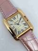 Swiss Replica Cartier Tank Watch Gold Case Pink Leather  (2)_th.jpg